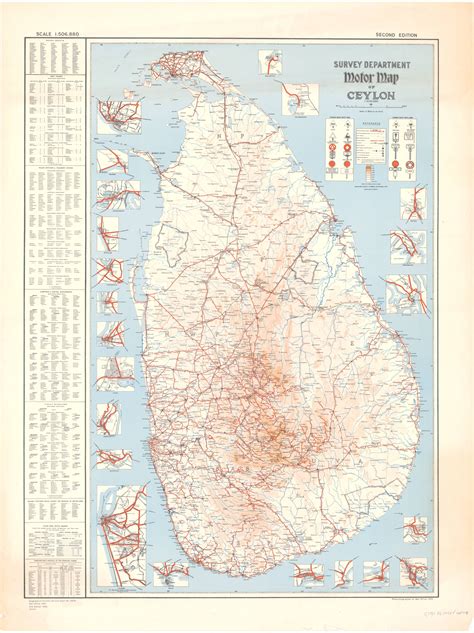 Road map of Ceylon (Sri Lanka) in 1942 | Map print, Map, Vintage maps