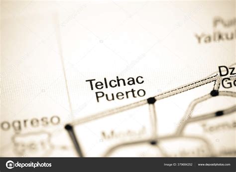 Telchac Puerto Mexico Map Stock Photo by ©aliceinwonderland2020 379684252