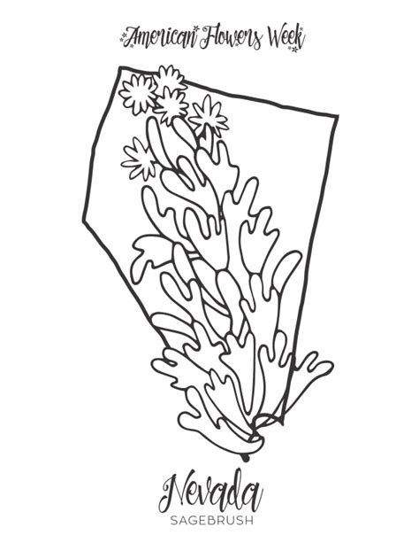 50 State Flowers — Free Coloring Pages | american flowers week ...