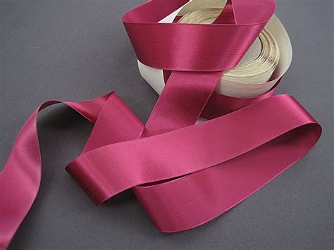 Vintage ribbon 1930s Rose pink Rayon satin 1-1/4 inch wide | Antique Ribbon