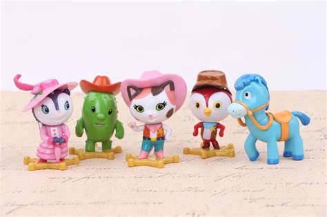 5pcs/set 3 inch Sheriff Callie's Wild West Figures Toy Cowboy Callie Cat/Horse/Woodpecker/Cactus ...