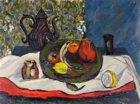 Unknown - 20th Century Fauves Style French School Still Life Oil on Canvas Red Yellow Blue For ...