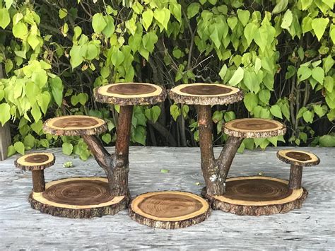 2 Cascading tier Stands Wood Rustic Cake Cupcake Stand Wedding | Etsy | Rustic cake stands ...