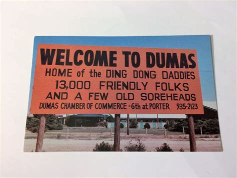 Welcome To Dumas Home Of The Ding Dong Daddies Texas Vintage Postcard,Unposted,Texas Postcard in ...