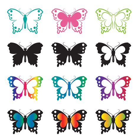 Premium Vector | Vector group of butterfly on white background.