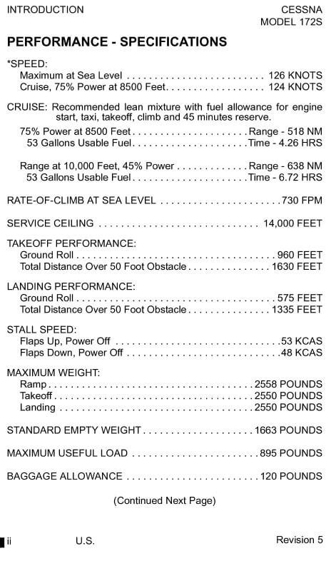 Cessna 172S POH, Cessna 172S Skyhawk Information Manual ...