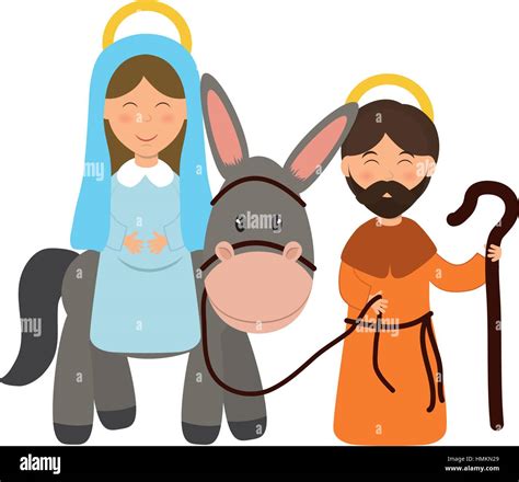 Mary joseph cartoon icon holy hi-res stock photography and images - Alamy