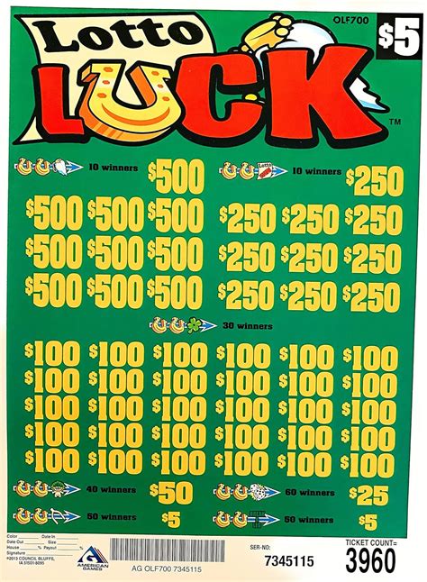 Amazon.com : $5 Bingo Pull-Tab Lotto Luck 3960 Count - Pull Tabs Tickets : Toys & Games