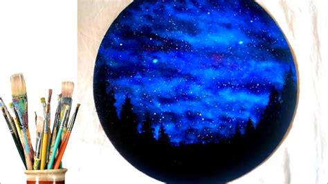 Round Canvas Painting Ideas of Galaxy | Circle Painting ideas for ...