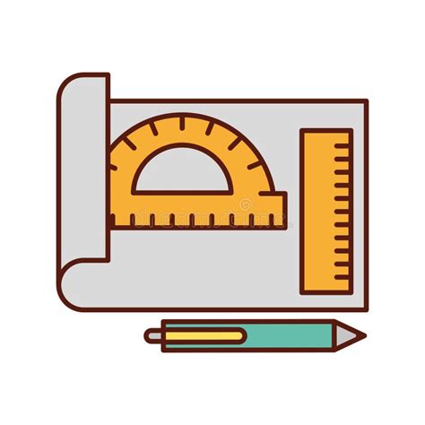 Graphic Design Sheet Protractor Ruler and Pen Stock Vector - Illustration of ruler, banner ...