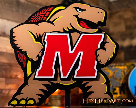 Maryland Terrapins "Testudo" 3D Vintage Metal Wall Art