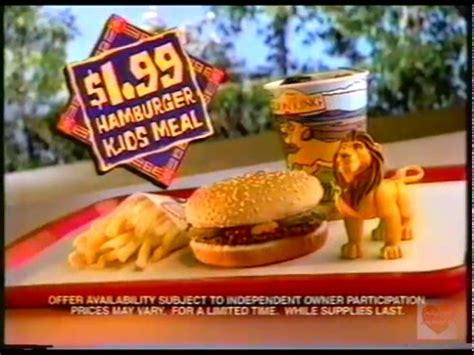 Burger King Lion King Kid's Meal Television Commercial 1994 - YouTube