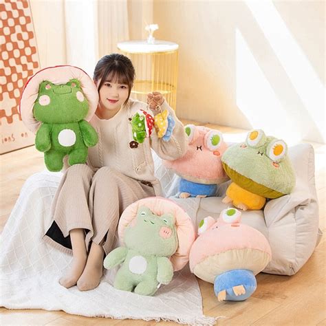 Kawaii Fluffy Mushroom Frog Family Plushies – Kawaiies