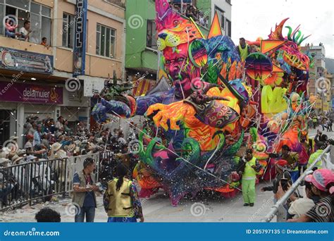 PASTO COLOMBIA- 6 ENERO 2017:Carnival Black and White Spectator and ...