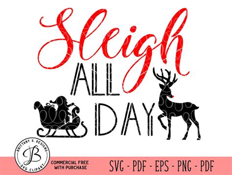 Sleigh All Day SVG Sleigh SVG I Sleigh svg Reindeer SVG | Etsy