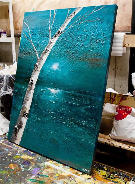 Abstract and Modern Paintings - Osnat Fine Art | Birch tree painting ...