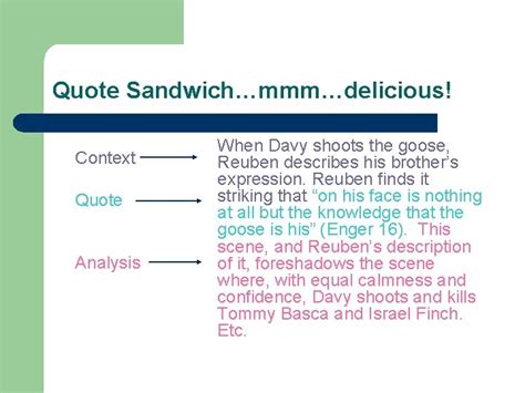 How To Make a Quotation Sandwich A quotation