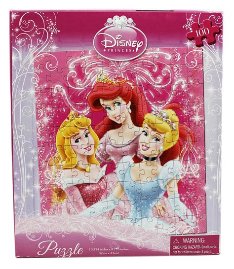 Disney Princess Ariel, Aurora, and Cinderella Kids Jigsaw Puzzle (100pc ...