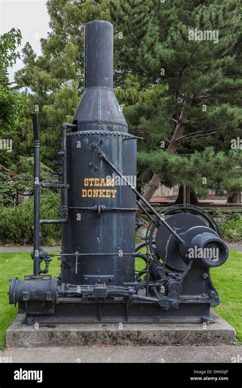 Steam donkey at the Scotia Museum, in Scotia, a redwood logging company ...