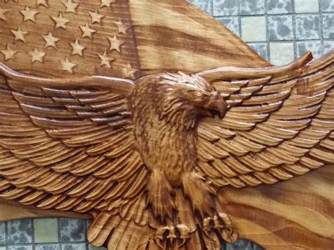 American Bald Eagle Eagle American Flag WOOD WALL ART | Etsy