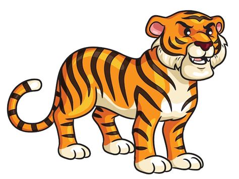 Tigre de dibujos animados lindo | Vector Premium