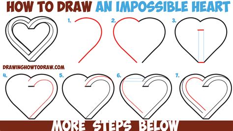 How to Draw an Impossible Heart – Easy Step by Step Drawing Tutorial for Beginners – How to Draw ...