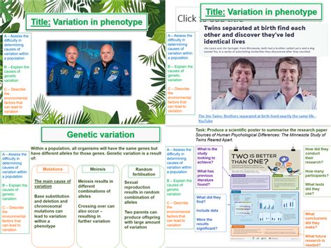 Variation in phenotype - AQA A Level Biology (A2) -18. Populations and ...