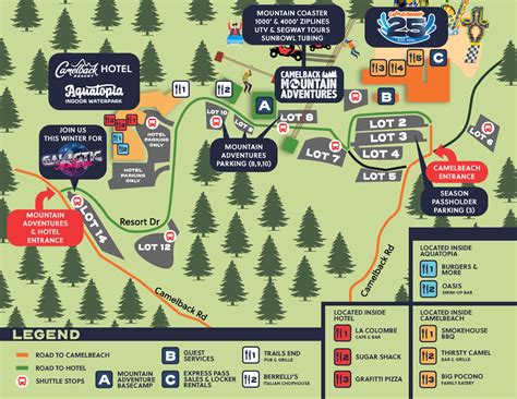 Resort Maps | Camelbeach, Aquatopia, Camelback Ski & Resort