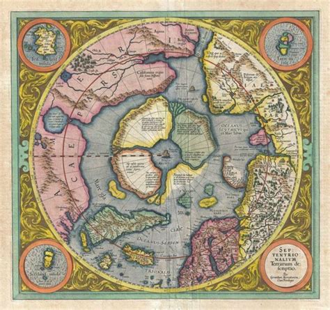 Mercator: Septentrionalium Terrarum descriptio. Mapa del Polo Norte ...