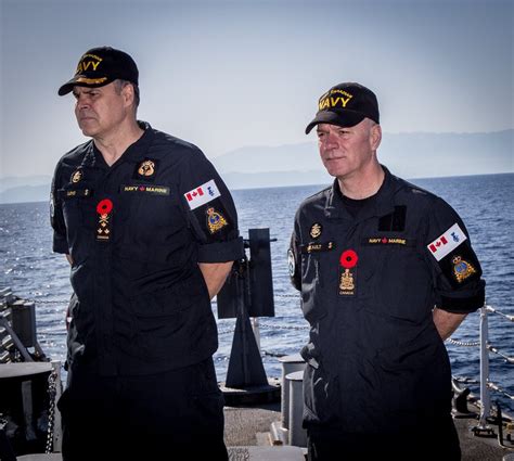 Commander of the Royal Canadian Navy and Command Chief Petty Officer wearing new Naval Combat ...