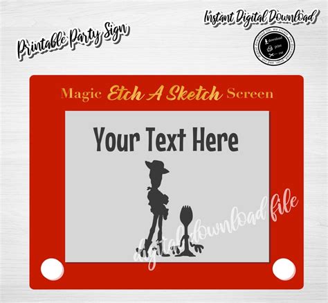 Printable Etch A Sketch Sign TOY STORY Etch A Sketchdigital - Etsy Denmark