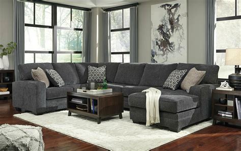 NEW Modern Sectional Living Room Dark Gray Chenille Sofa Couch Chaise Set IG0Z - Sofas ...