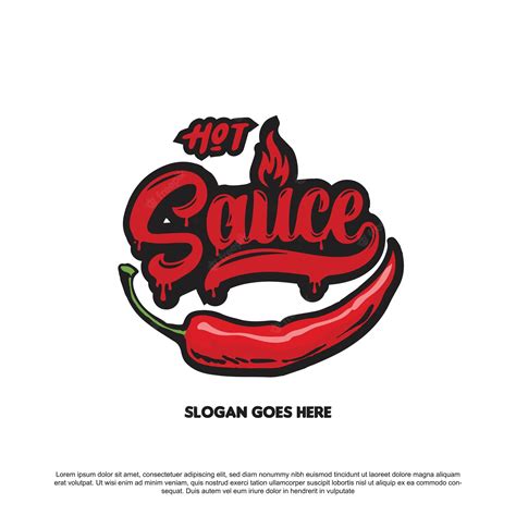 Premium Vector | Hot sauce logo design hot sauce lettering with chili and fire vector for your ...