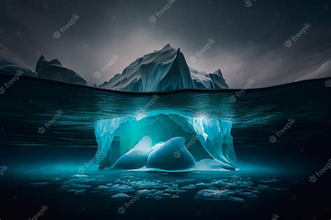 Premium Photo | Blue Iceberg in Antarctica Global Warming Concept Generative AIxA