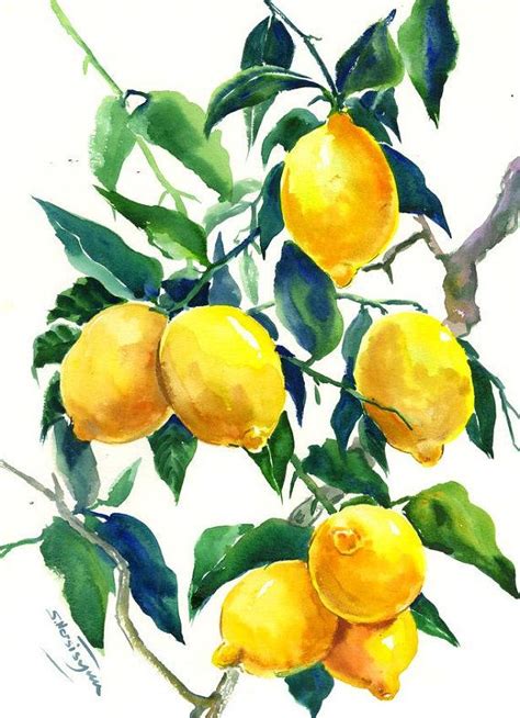 Lemon Tree art Kitchen Artwork Lemon Tree original-one of a Lemon ...