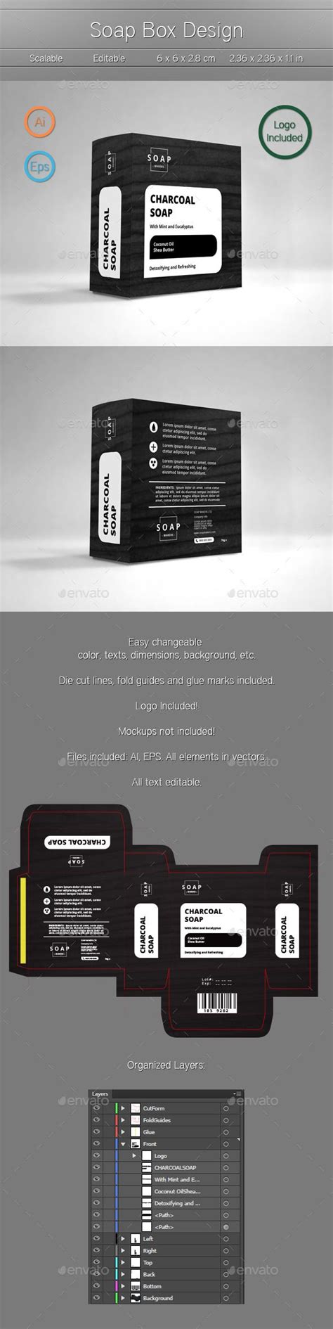 Soap Box | Box design templates, Soap boxes, Packaging template design