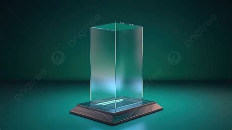 Mockup Of Glass Award Suspended In Air Rendered In 3d Background, Champion Cup, Winner Cup ...