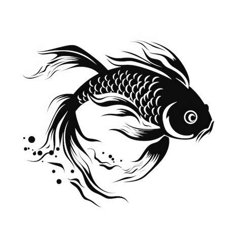 Premium AI Image | A silhouette fish with a black and white design on it