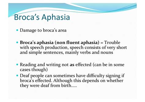 Lesson 7 broca's aphasia and wernicke's aphasia