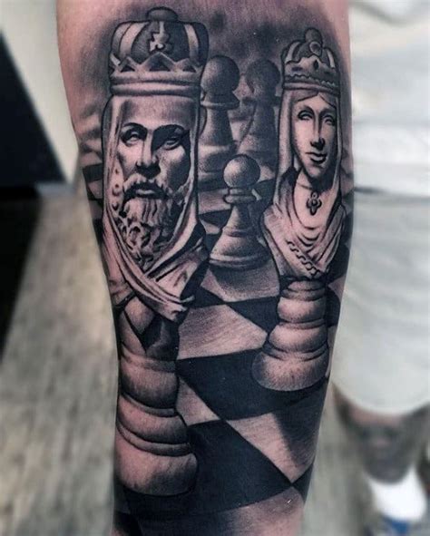 60 King Chess Piece Tattoo Designs For Men - Powerful Ink Ideas