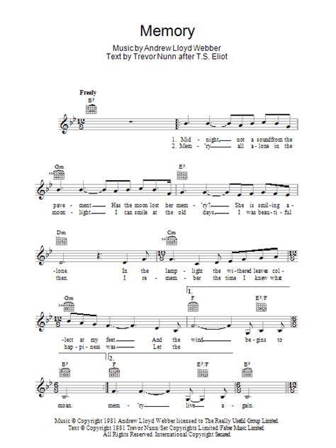 Memory | Sheet Music Direct