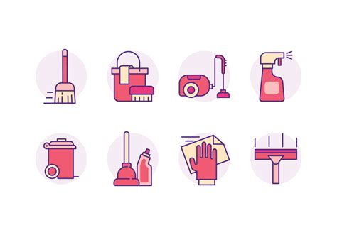 Cleaning Tools Icons 157714 Vector Art at Vecteezy