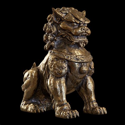 ArtStation - Chinese lion-guardian sculpture