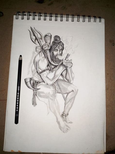 Lord Shiva Smoking Sketch