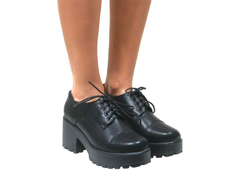 WOMENS LADIES VINTAGE LACE UP CHUNKY BROGUES SCHOOL PUMPS PUNK GOTH SHOES LOAFER | eBay