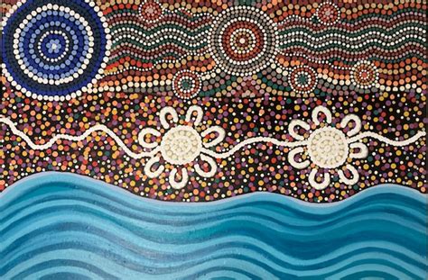 Aboriginal dot painting river country - Art Lovers Australia