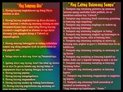 ang sampung utos ng diyos - philippin news collections