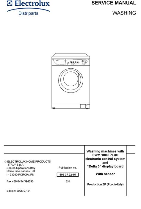 ELECTROLUX WASHING-MACHINES WASHER-DRYERS SERVICE MANUAL, 56% OFF