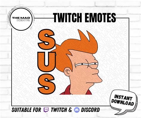 Sus Fry Twitch Emote Youtube Emote Discord Emote Streamer Emote FPS ...