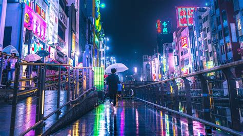 Osaka under the rain [1920x1080] : r/wallpaper